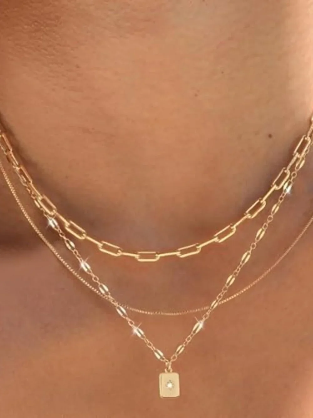 New - Layered Gold Necklaces for Women Trendy, 3 Pcs 14K Gold Plated Choker - Picture 2 of 2